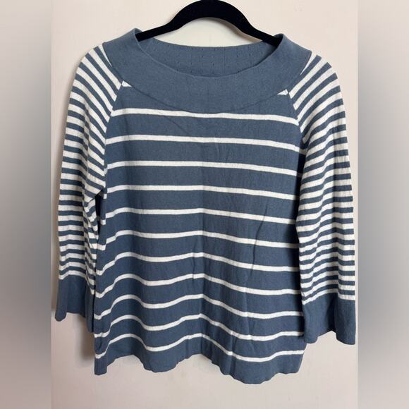 Thought Blue & White Striped Sweater Women’s Large - Picture 1 of 6